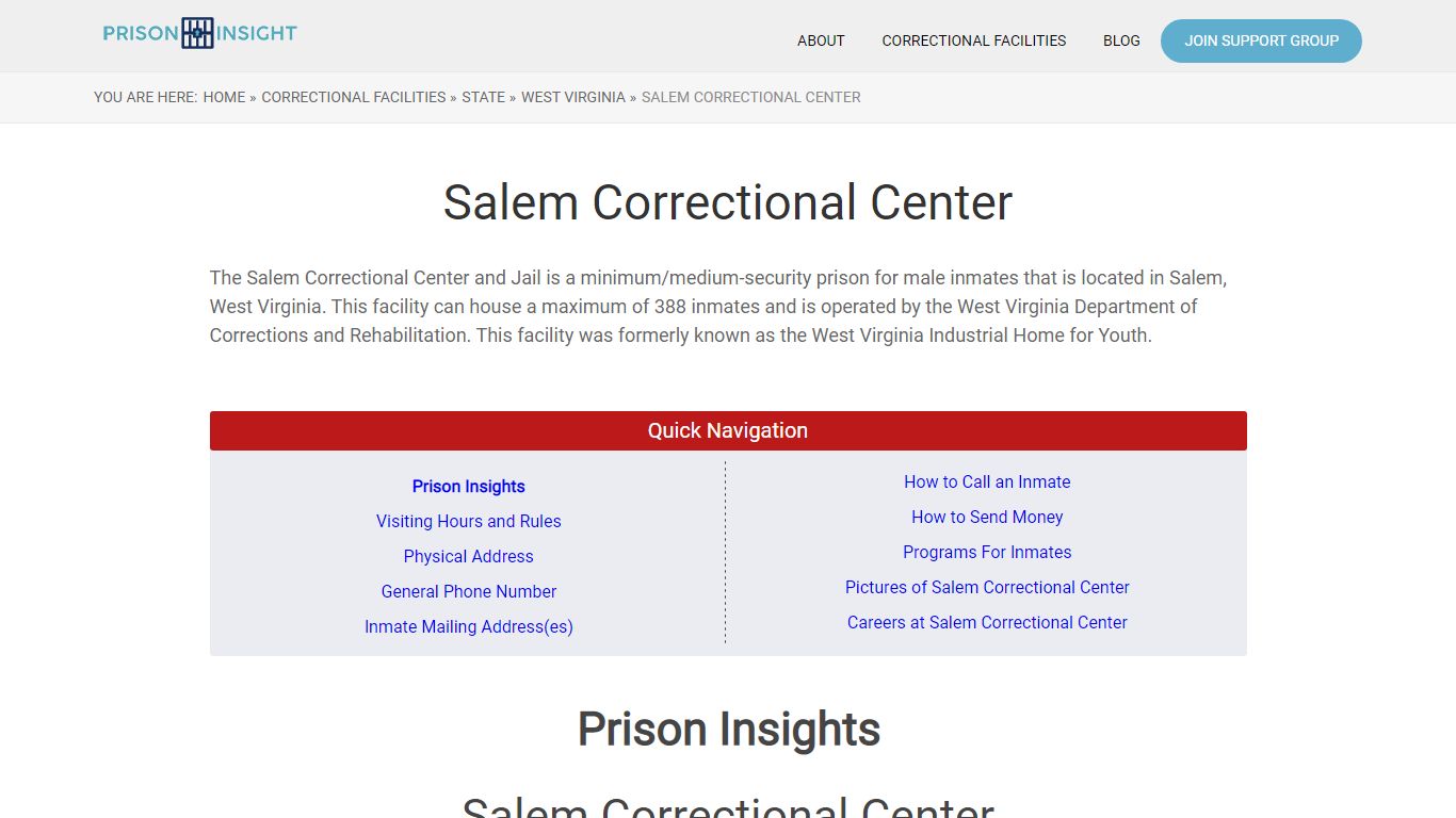 Salem Correctional Center - Prison Insight